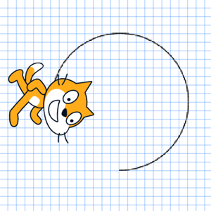 【Scratch】「○歩動かす」で円を描く